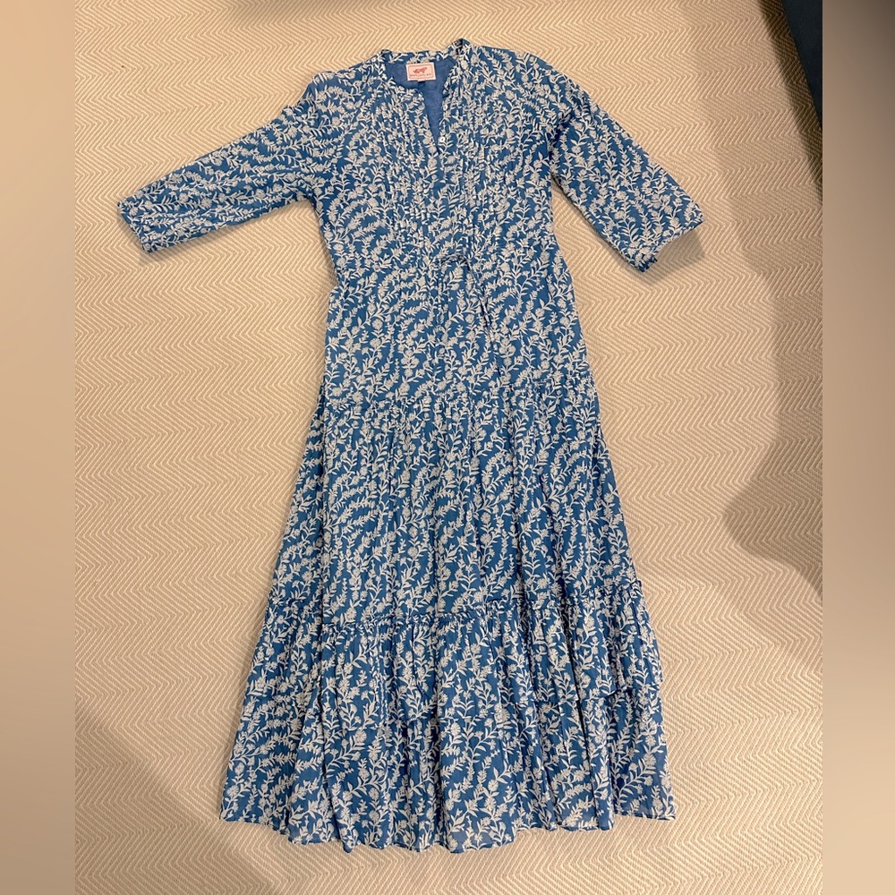 Banjanan - blue and white tie-waist maxi. Never worn. no tags.